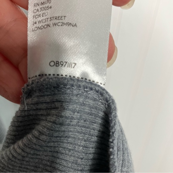 Free People Top Large Gray Lace Short Sleeve Ribbed Margaux Sweetheart Tee - Picture 6 of 8